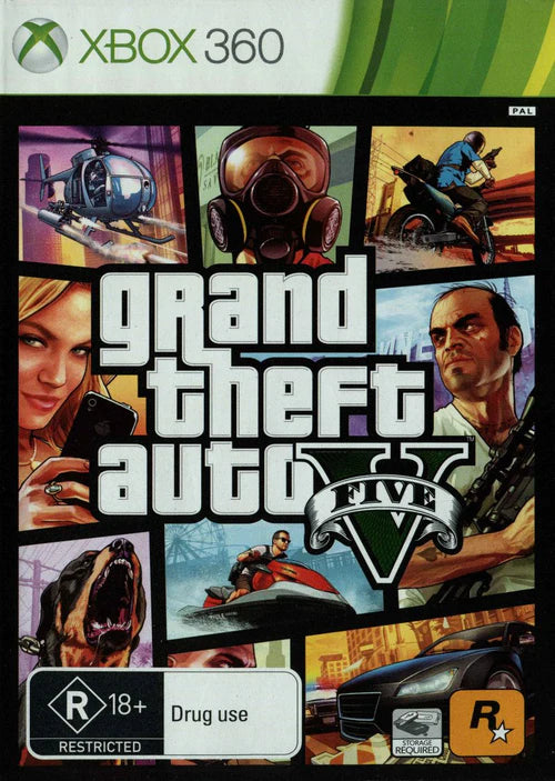Grand Theft Auto V GTA 5 Microsoft Xbox 360 ~ Works Great! ~ Fast Shipping!