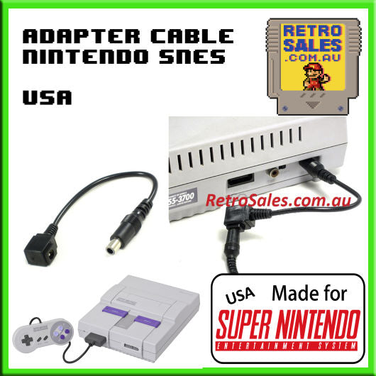 Accessory | USA Super Nintendo | Power Adapter Cable for USA Super Nintendo SNES NTSC-U