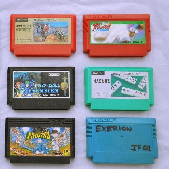 Game | Nintendo Famicom | Bundle Mixed Excitebike Exerion Fire Emblem Gaiden x 8 - retrosales.com.au