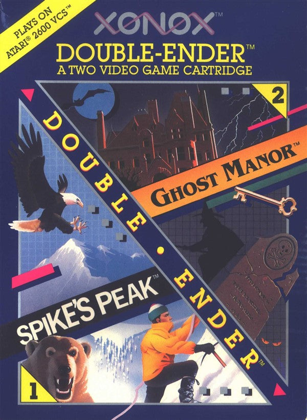 Atari 2600 Xonox Double Ender Ghost Manor & Spike's Peak mit OVP OVP beschädigt