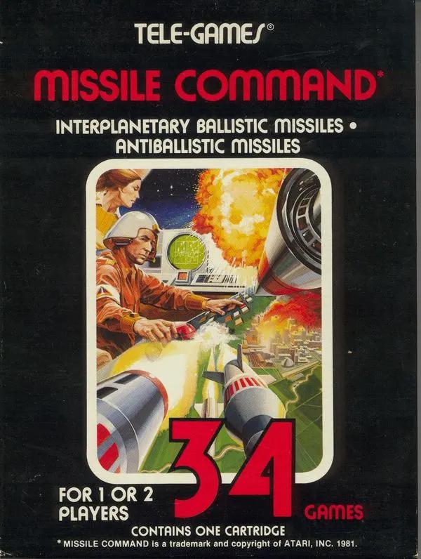 Jeu Atari 2600 Missile Command Complet - Version PAL, Boîte Abîmée, état Correct
