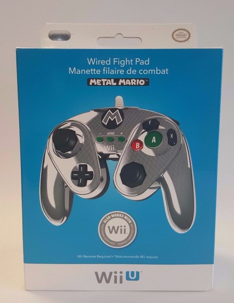 Controller | Nintendo Wii U | Metal Mario Wired Fight Pad Classic Controller Pro