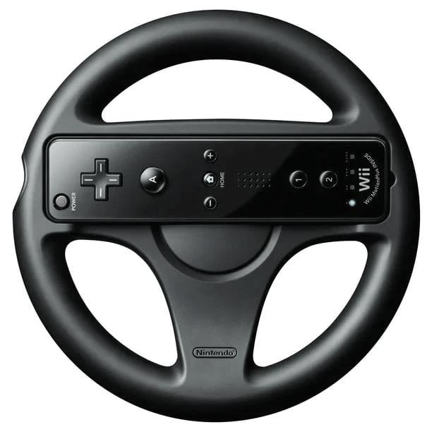 Accessory | Nintendo Wii | Genuine Black Controller Steering Wheel