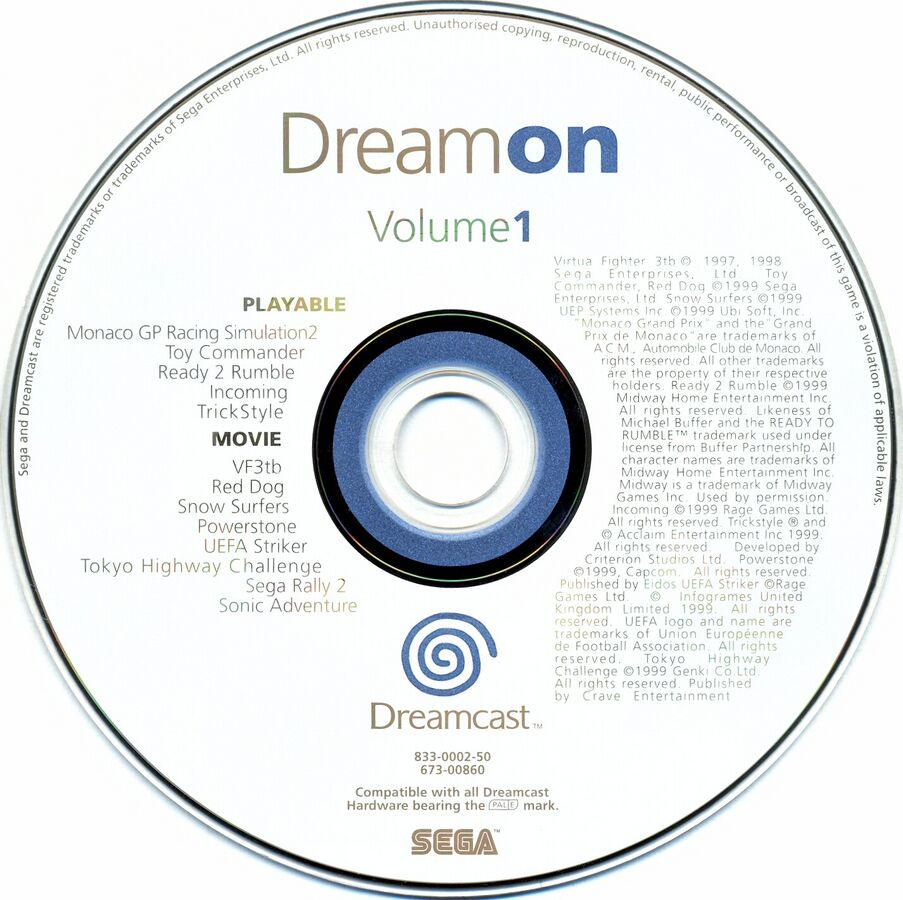 Game | Sega Dreamcast | Dream On Volume 1