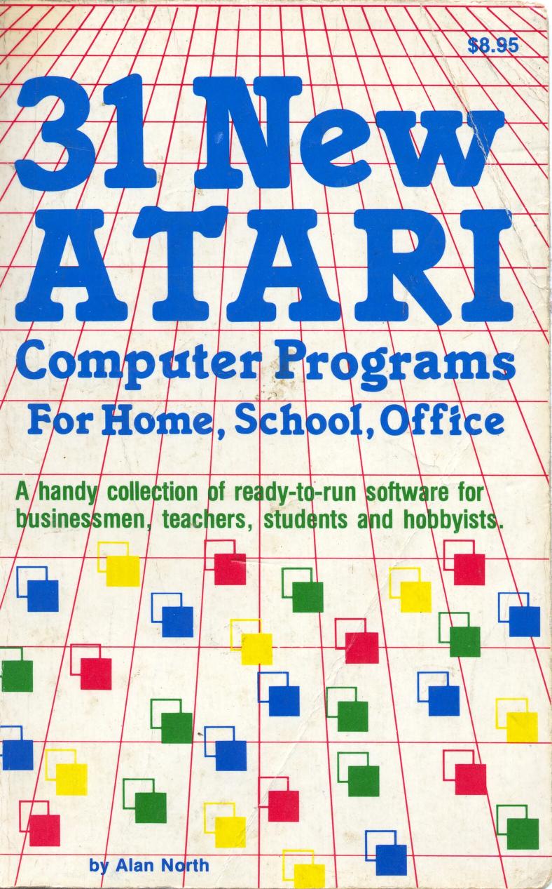 Book | ARCsoft Publishers | 31 New ATARI Computer Programs For Home, S