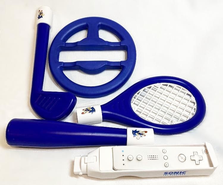 Accessory | Nintendo Wii | Aftermarket Sonic Wheel Bat Golf Tennis Set
