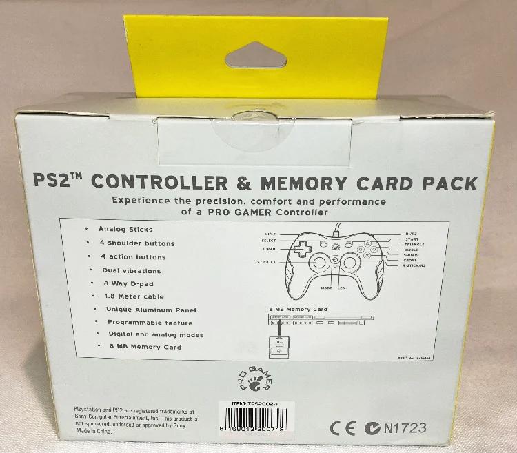 Controller | PlayStation PS2 | Sealed Pro Gamer Controller + Memory Card Pack