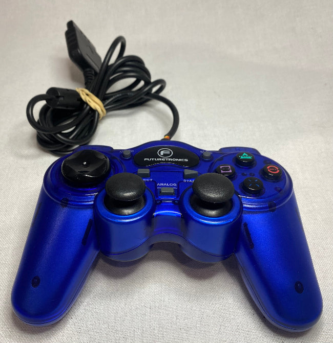 Controller | Sony PlayStation PS2 | Futuretronics Clear Blue Controller