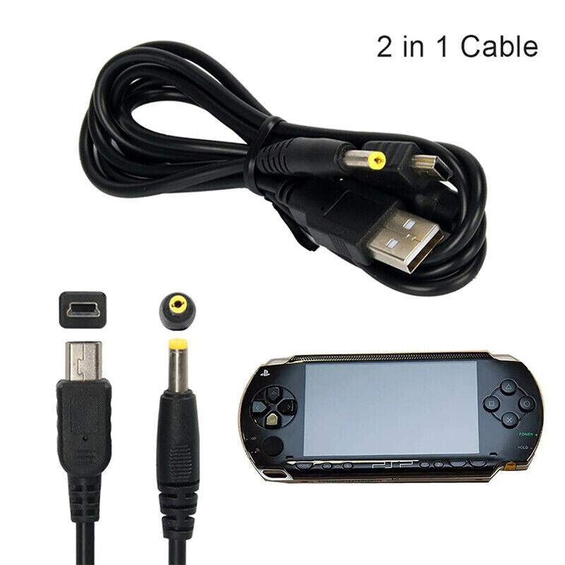 Accessory | Sony PlayStation Portable PSP | 2 in 1 USB Charge cable