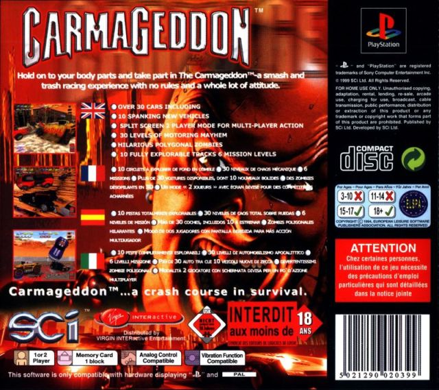 Game | Sony Playstation PS1 | Carmageddon