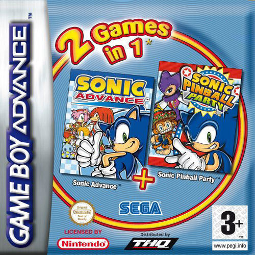Game | Nintendo Gameboy  Advance GBA | 2 Games In 1: Sonic Advance + Sonic Pinball Party