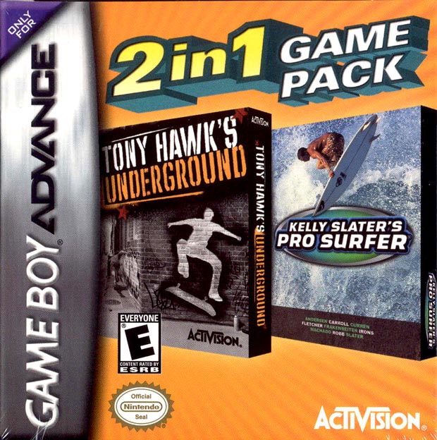 Game | Nintendo Gameboy  Advance GBA | Tony Hawk Underground & Kelly Slater's Pro Surfer