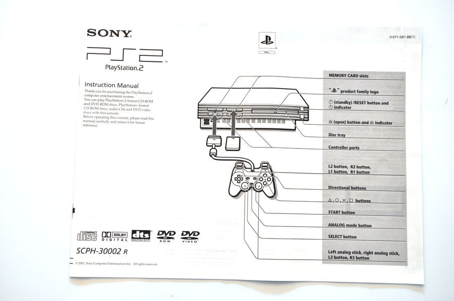 Manual | PlayStation PS1 PS2 | Replacement Instruction Manuals Book