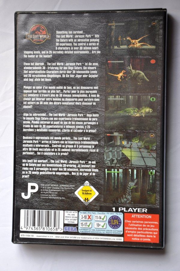 Game | Sega Saturn | The Lost World Jurassic Park Complete CIB