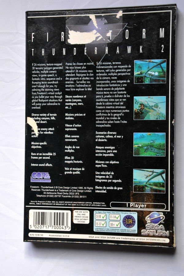 Game | Sega Saturn | Firestorm Thunderhawk 2 Complete CIB