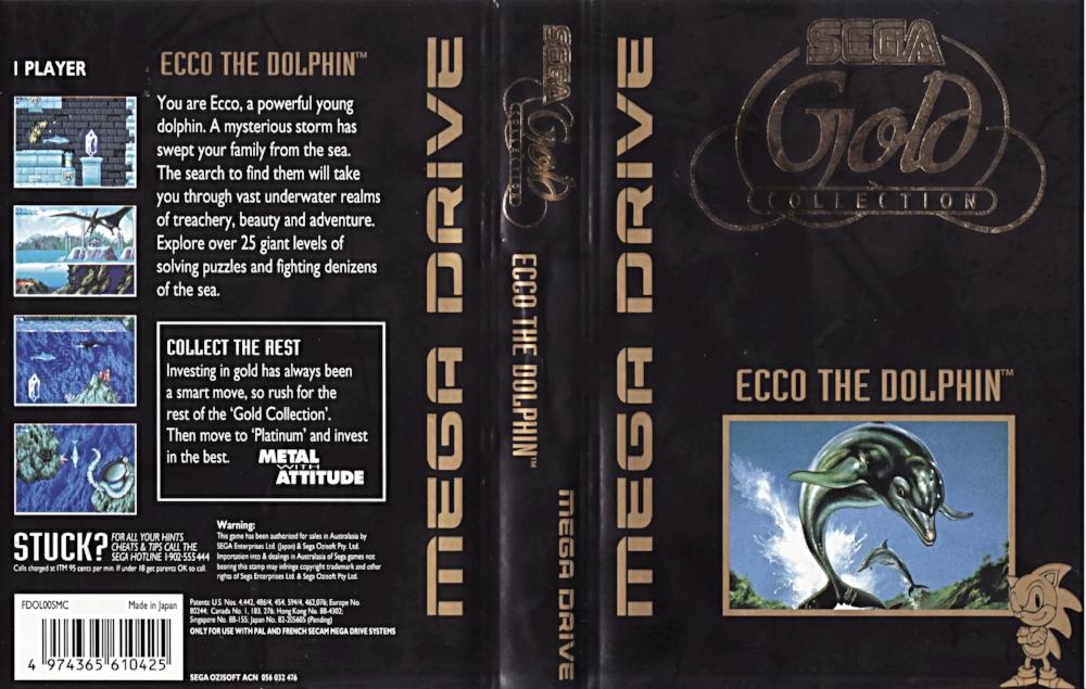Game | Sega Mega Drive | Ecco the Dolphin (Gold)