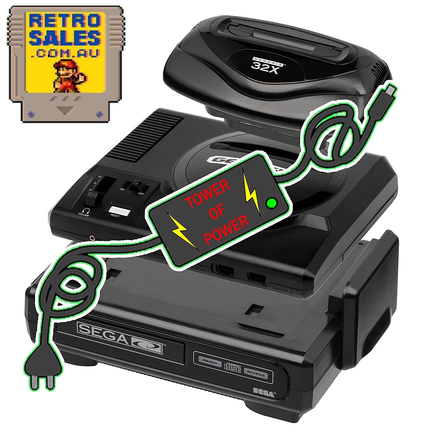 Accessory | Power Supply | Sega Mega Drive CD 32X | Tower Of Power 5 in 1 Adapter
