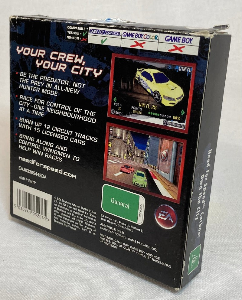 Game | Nintendo Gameboy Advance GBA | Need For Speed: Carbon Own The City