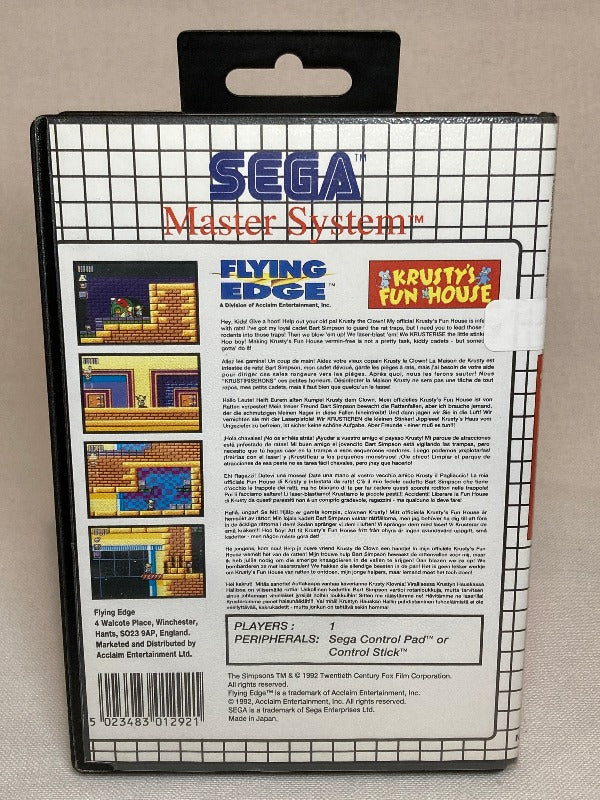 Game | Sega Master System | Krusty's Fun House
