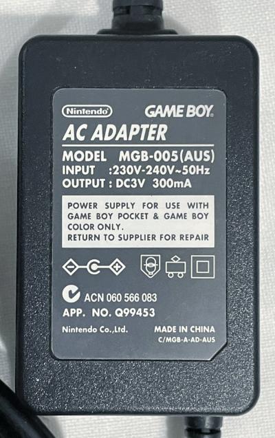 Accessory | Nintendo Gameboy GBC GBP | Power Supply MGB-005