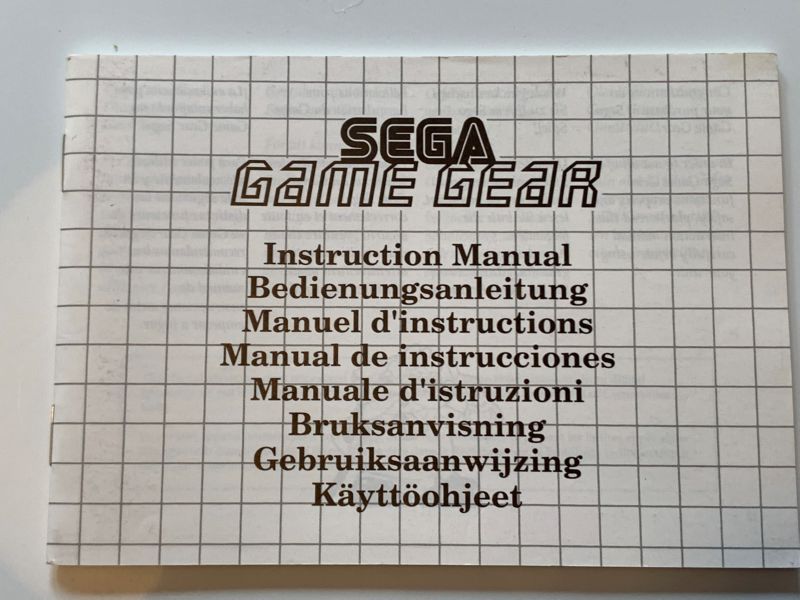 Manual | SEGA Game Gear | Replacement Instruction Manuals Book