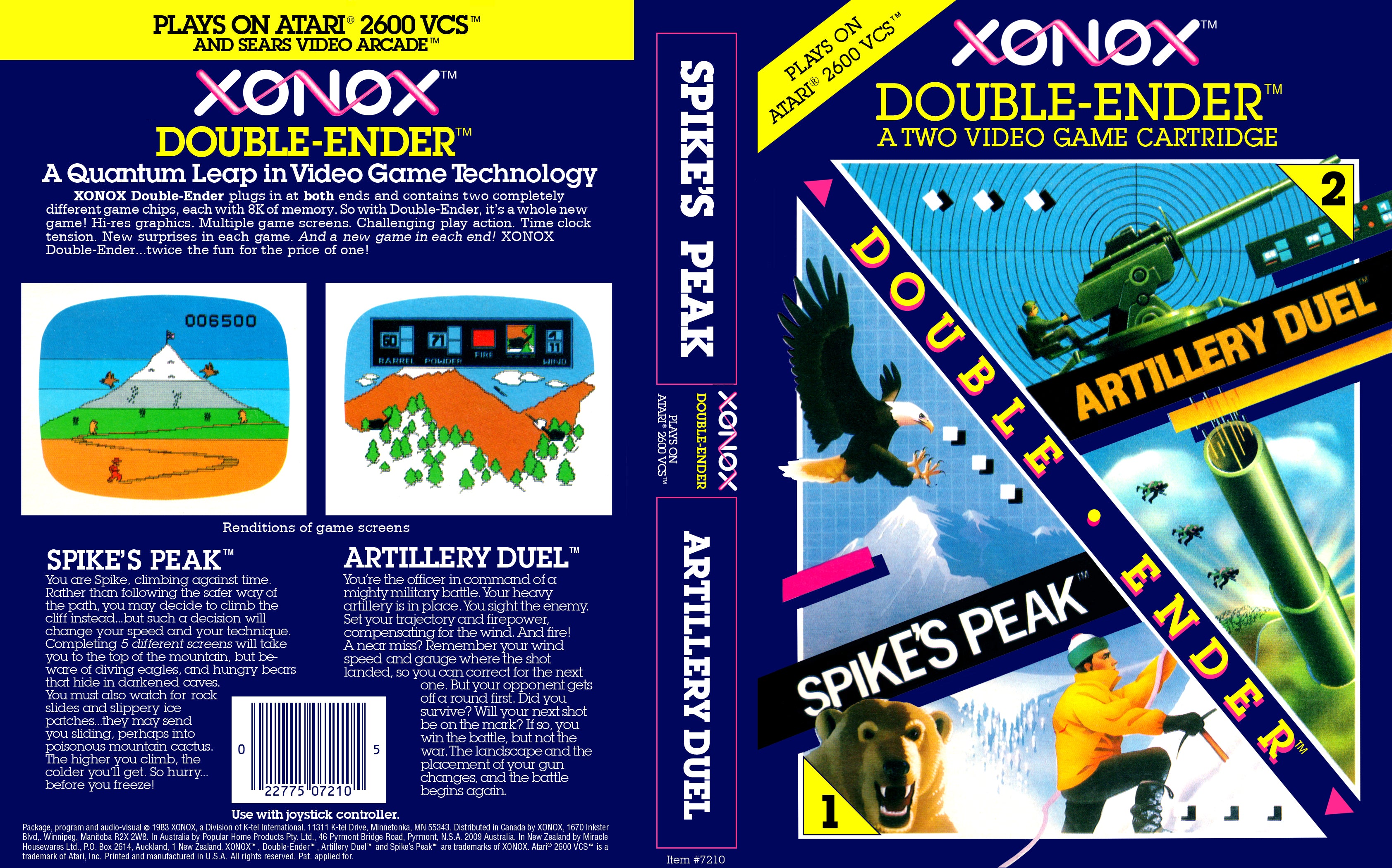 Game | Atari 2600 | Artillery Duel & Spike's Peak