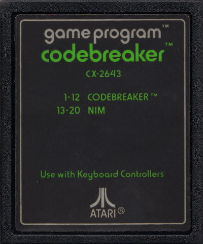 Game | Atari 2600 | Codebreaker [Text Label]
