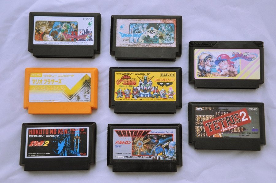 Game | Nintendo Famicom | Bundle Mixed Mario Tetris Fighting Dragon Quest x 8 - retrosales.com.au