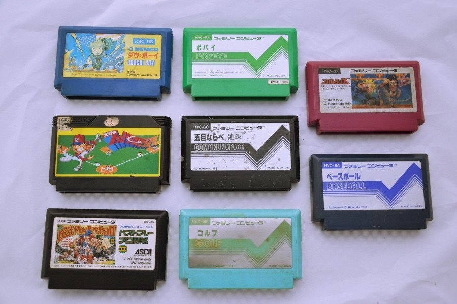 Game | Nintendo Famicom | Bundle Mixed Popeye Dough Boy Sport Baseball x 8 - retrosales.com.au